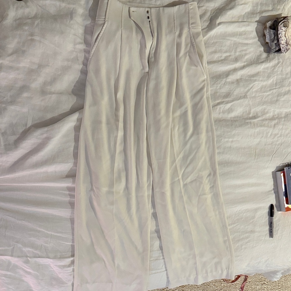 proenza schouler naomi pierce pants size 4 WHITE HIGH WAIST WIDE LEG pants